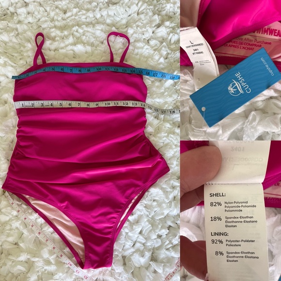 NWT Women's Shirred Strappy Cutout One Piece Swimsuit SIZE LARGE - Picture 15 of 15